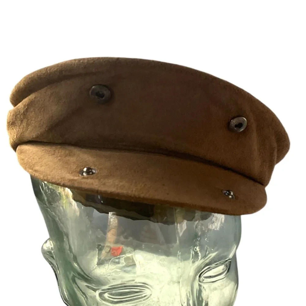 Country Gentleman Newsboy Cabbie Leather Cap Vintage‎ Flat Hat Driver Mens M